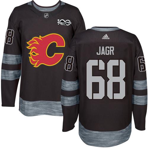 Adidas Flames #68 Jaromir Jagr Black 1917-100th Anniversary Stitched NHL Jersey